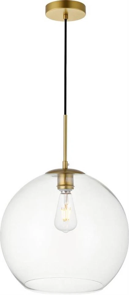 Baxter Brass Glass Pendant Light, 1-Light Fixture - Image 1 of 1