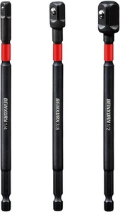 3PCS Impact Socket Adapter Set 1/4, 3/8 & 1/2 Drive with 6" Extension Bit Holder - Bild 1 von 4