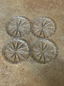 Vintage Pressed Glass Coasters – Starburst Pinwheel Pattern – Set of 4, 3.75” - Picture 1 of 3