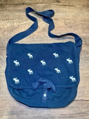 Винтажный Abercrombie & Fitch сумочки книга сумка Messenger сумка с короткими ручками Y2K лось логотип A & F - Изображение 1 из 4