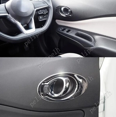 ABS Silver Inner Door Handle Cover Trim For Nissan Versa Note Hatchback 2017 ON - Image 1 of 4