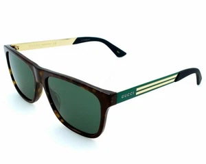 GUCCI Havana/Green Lens 57-17-145MM Men's Sunglasses GG0687S 003 - Picture 1 of 3