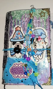 Diario chatarra hecho a mano pastel fantasma fiesta de Halloween ~ azul - Imagen 1 de 24