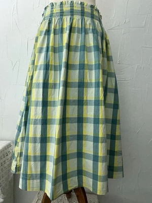 Falda para mujer Plus 1X Bolsillos elásticos a cuadros en la cintura Fácil cuidado Informal Relajada Ana Foto 1 de 4