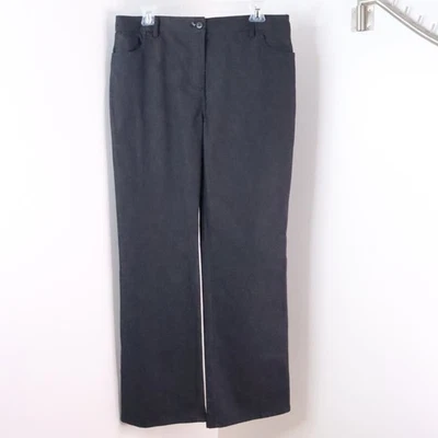 Pantalones chinos Sag Harbor para mujer 10 gris carbón aspecto de mezclilla pierna recta Foto 1 de 4