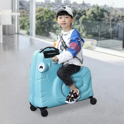 Kids Ride-on Luggage Suitcase, Carry On Trolley Luggage with Password Lock, 20" - Image 1 of 4