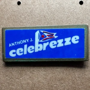 Vtg Lapel Pin Anthony J Celebrezze State of OHIO Politician Cleveland Mayor - Picture 1 of 6