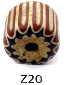 OLD Nice Centerpiece Antique Venetian Chevron Trade Beads African Z20 Bg 53 - Picture 1 of 2
