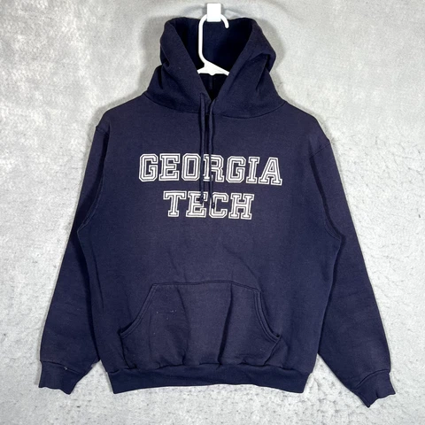 A1 Vintage 80s Russell Georgia Tech Hoodie Sweatshirt Adult Medium Blue Mens Cover