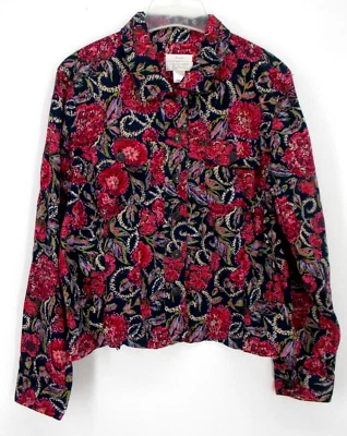 Chaqueta Christopher & Banks Talla M Ligera Floral Abotonada Multicolor Foto 1 de 4