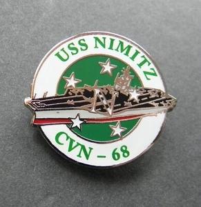 USS NIMITZ CVN-68 PORTAAVIONES ARMA DE EE. UU. EMBLEMA SOLAPA PIN INSIGNIA 1 PULGADA - Imagen 1 de 2