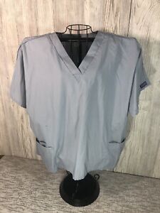 Authentic Cherokee Mens Womens Workwear Scrub Shirt Gray Size 3Xl Style 4700