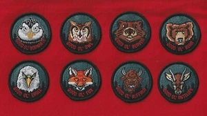 ALL 8 Twilight Edition Patrol Patch Wood Badge Course Cub Boy Scout Leader beads - Picture 1 of 9
