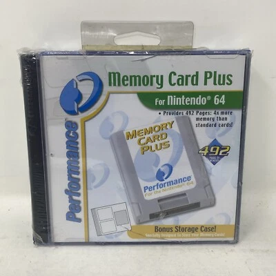 Nintendo 64 N64 Memory Card + Plus 492 Performance New Sealed - Image 1 of 2