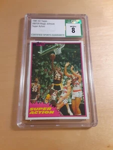 1981/82 Topps #109 West MAGIC JOHNSON CSG 8 Los Angeles Lakers Card, Guard. (#A) - Picture 1 of 2