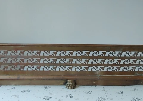 Antique Fireplace Fender Surround Mantle Ornate Details Claw Feet 54"x12.5"x8.8" Cover