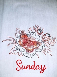 CUSTOM DAYS-OF-THE-WEEK EMBROIDERED KITCHEN TOWELS - Picture 1 of 8