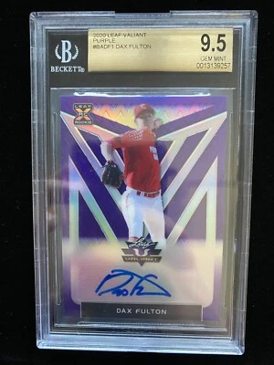2020 Leaf Valiant DAX FULTON Rookie PURPLE AUTO #/25 BGS GEM MINT 9.5/10 XRC SSP - Image 1 of 4