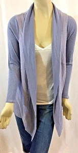 Neu mit Etikett $ 128 PRACHTVOLL XS, SM Langarm Thermo Cardigan drapiert Wickeloptik lila Pflaume - Bild 1 von 8