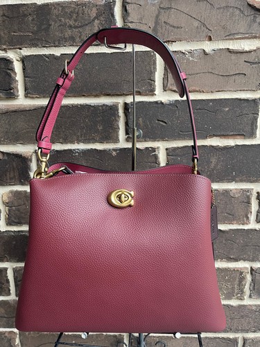 Borsa a tracolla Coach Willow C2590 colorblock secchiello vino grande nuova con etichetta