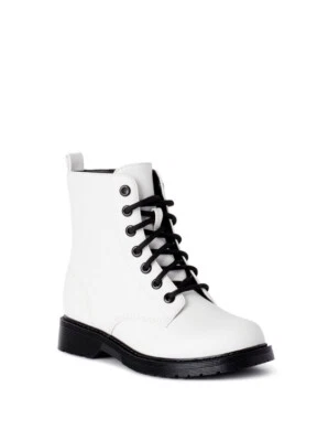 Botas de moto Wonder Nation para niña talla 4 charol con cordones nuevas Foto 1 de 4