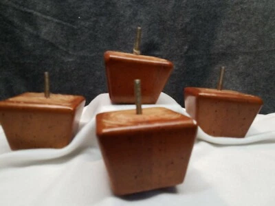 Furniture legs 2-3/4" Oak Finish Square Tapered Wood Sofa, ottoman Set of 4 - Image 1 of 4