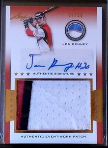 2013 Leaf Power Showcase Jon Denney Auto Jersey #18/50 Autograph Red Sox Mint 🔥