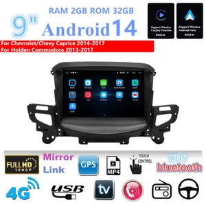 9'' Android 14 2+32GB Car Stereo Radio GPS Navigation For Holden Commodore 13-17 - Foto 1 di 24
