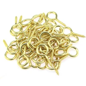 50 Pieces 10# Screw Eyes Screw in Eye Hooks Metal Screw Eye Pins Hooks Brass ... - Picture 1 of 5