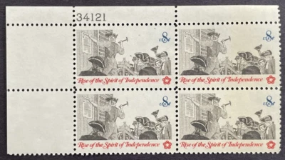 Scott # 1477 - US Plate Block Of 4 - Posting A Broadside - MNH - 1973 - Image 1 of 2