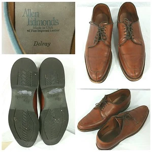 Zapatos Allen Edmonds Delray Blucher de cuero nogal para hombre talla 10,5 A - Imagen 1 de 9