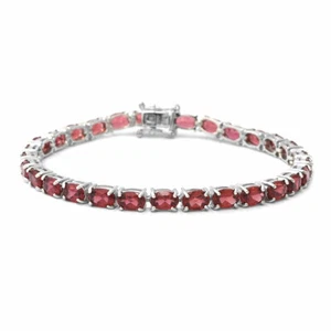 PULSERA TENIS GRANATE MOZAMBIQUE, PLATINO SOBRE PLATA DE LEY, 6 1/2", 14,56ct - Imagen 1 de 2