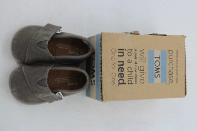 Zapatos TOMS Clásicos Gris Ceniza Lona Niño Pequeño Talla Pequeña 2 Con Caja Foto 1 de 4