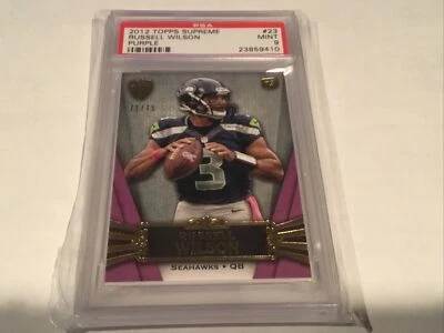 2012 Russell Wilson Topps Supreme #23 Rookie Rare RC Purple SP 71/75 - Image 1 of 2