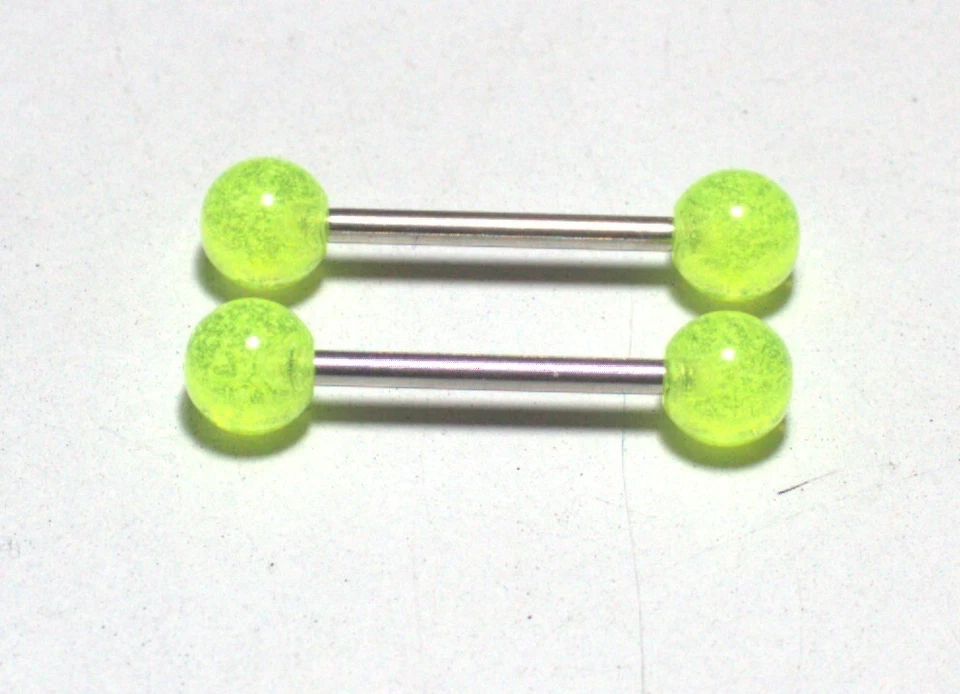 Anillo Universal Oreja Pezón Lengua Verde Oscuro Brilla Barra 14g 5/8 Foto 1 de 1