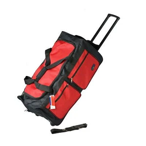 Bolsa de lona de alta resistencia con barra de hierro 28" - plegable, multibolsillo, ruedas - ROJA - Imagen 1 de 6