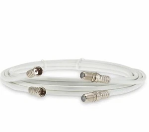 Cable de extensión coaxial satelital escopeta doble blanco de 1 m para Sky Plus HD Freesat - Imagen 1 de 5