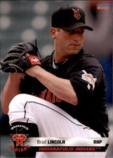 2010 Indianapolis Indians Choice #6 Brad Lincoln Clute Texas TX Baseball Card