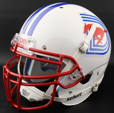*CUSTOM* SMU MUSTANGS NCAA Schutt XP Authentic GAMEDAY Football Helmet Cover