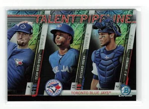 REID-FOLEY URENA JIMENEZ #TPM-TOR 2017 BOWMAN CHROME BLUE JAYS MOJO - Picture 1 of 2