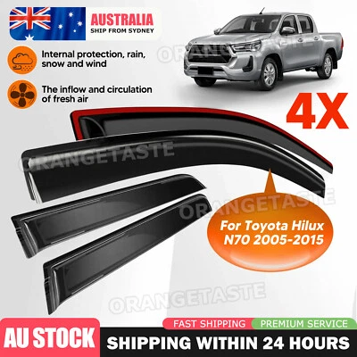 Injection weather shields Window Visors For Toyota Hilux N70 2005-2015 Dual Cab - image 1 of 4
