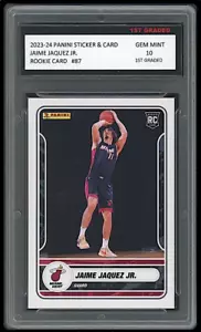 Jamie/Jaime Jaquez Jr. 2023-24 Panini NBA Sticker/Card 1st Graded 10 Rookie Card - Picture 1 of 1