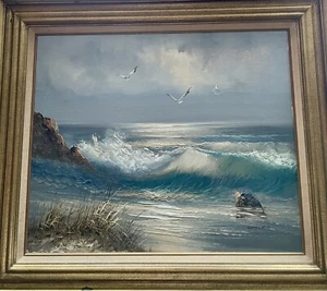 WAKEFIELD QUADRO ORIGINALE OLIO SU TELA PAESAGGIO MARINO INCORNICIATO. 20 x 24. SPLENDIDO - Foto 1 di 24