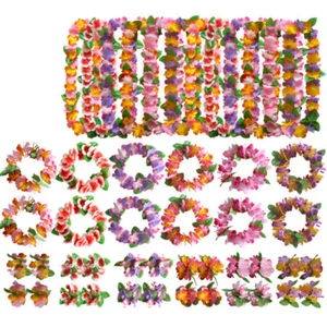 4Pcs/set Hawaiian Flower leis Garland Necklace DIY Decoration Fancy Dress Party - Picture 1 of 22