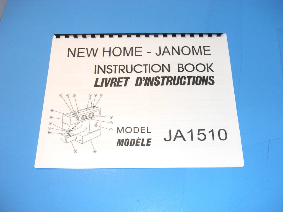 New Home/Janome Model JA 1510 Sewing Machine Instruction Manual - Printed - Image 1 of 1