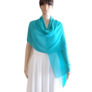 Himmelblauer langer Schal. Halstuch Schal. Handgefertigter Chiffonschal. Himmelblauer Chiffon Schal. - Bild 1 von 5