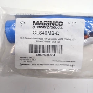 Marinco CLS40MB-D Inline Single Pin Connector 400A/600V 2/0-4/0 AWG Male Blue - Bild 1 von 4