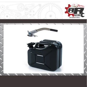 10lt BLACK Metal Jerry Gerry Can + Flexi Spout - Magazyn paliwa Benzyna DIESEL 10L - Zdjęcie 1 z 4