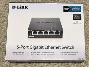 Fast free shipping! D-Link 5 Port Gigabit Metal Desktop Ethernet Switch DGS-105 - Picture 1 of 5