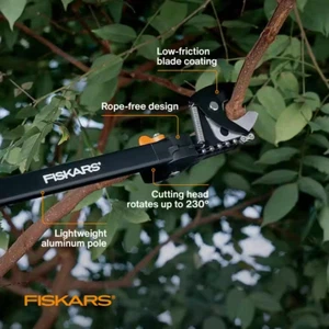 Fiskars 54 in. Reach Stik Tree Pruner Steel Cutting Rotate Bypass Blade Design - Picture 1 of 12